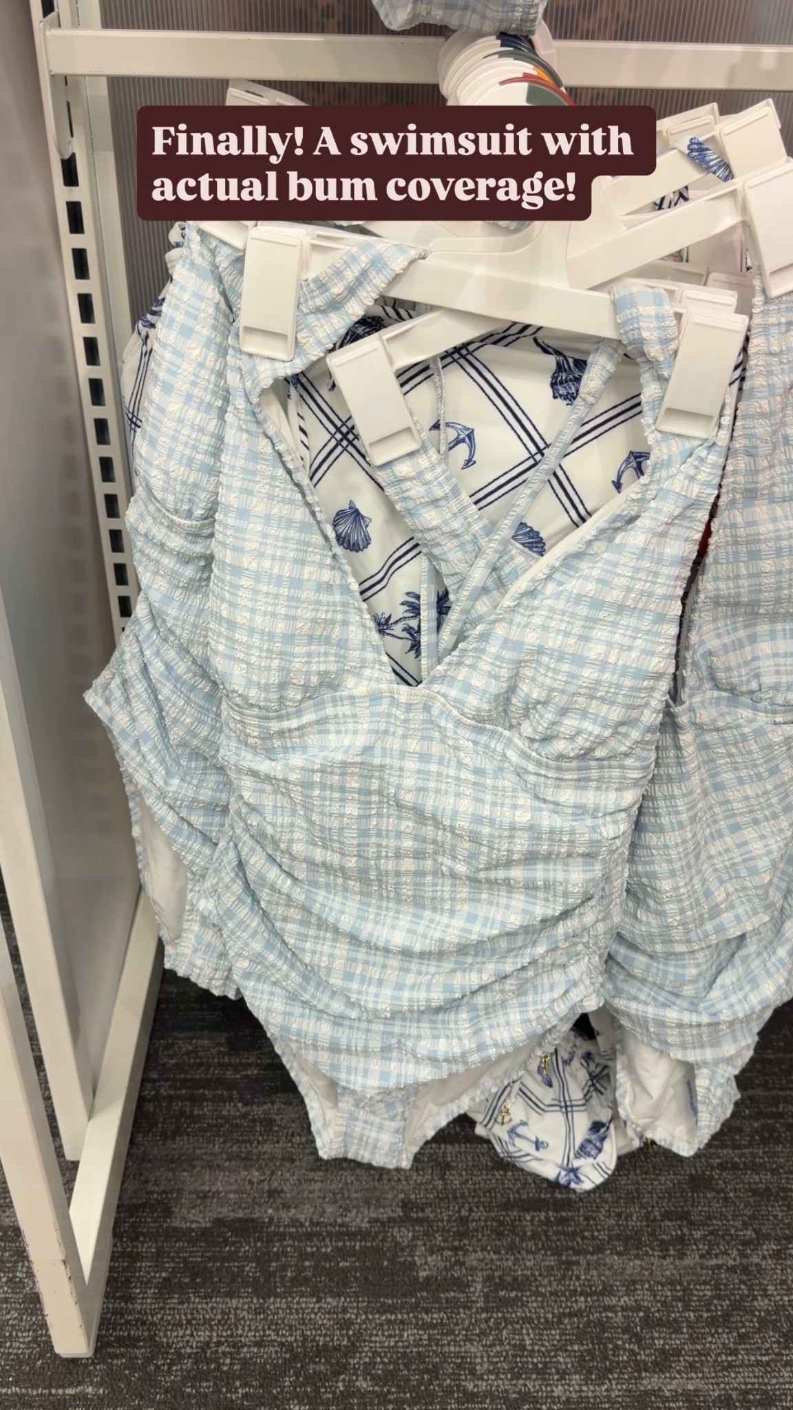 Women’s Gingham Pucker Plunge Full Coverage One Piece Swimsuit – Shade & Shore™ (Blue) 🎯

This Target swim find is SUCH a good summer staple. The gingham + pucker texture looks way more expensive than it is, and the plunging neckline is super flattering without feeling too revealing.

I also love that the back has an adjustable crisscross tie (so you can actually customize the fit), plus it’s full coverage and fully lined — perfect for beach days, pool days, and all the travel + summer plans where you want to look cute but still feel secure. Removable cups, stretchy fabric, and it stays put.

#LTKmomlife #LTKSeasonal #LTKootd