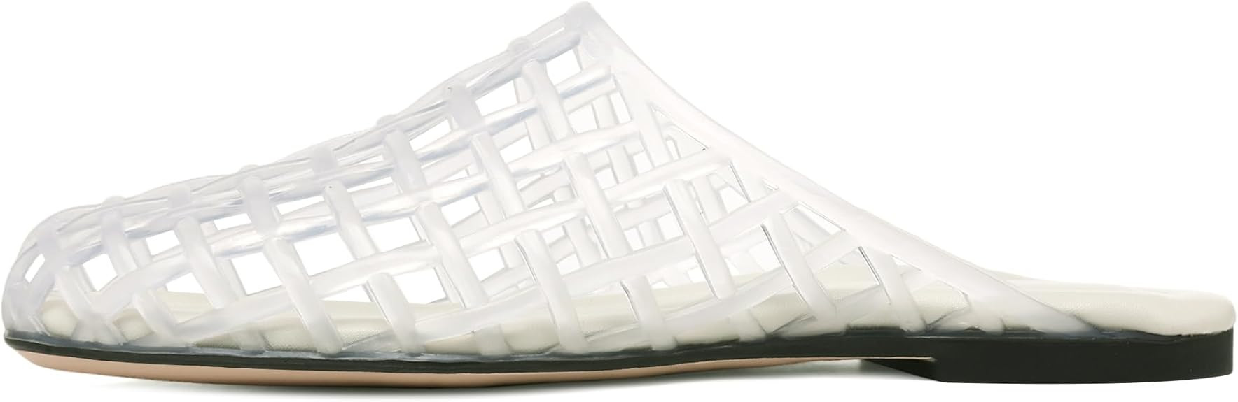 Clear Jelly Shoes for Women Slip on Jelly Mesh Slides Comfortable Closed Toe Flats Sandals Summer... | Amazon (US)