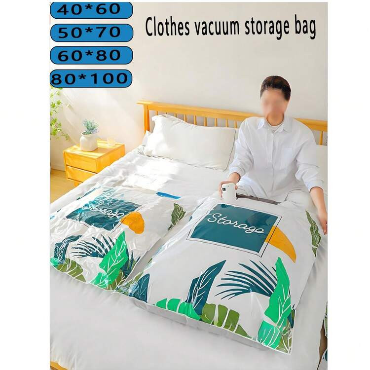 10pcs Vacuum Compression Bags, Plant Pattern Compression Bags, Back To School Compression Bags, Manual Air Pump, Portable Travel Compression Bags, Foldable Storage Bags, Dust/Water/Insect Proof Vacuum Compression Bags, Suitable For Clothes, Coats, Shirts, Quilts, Pants, Home, Dorm, Closet, Bedroom, Bathroom, Travel Accessories, Home Storage, Student & Teacher Back To School | SHEIN