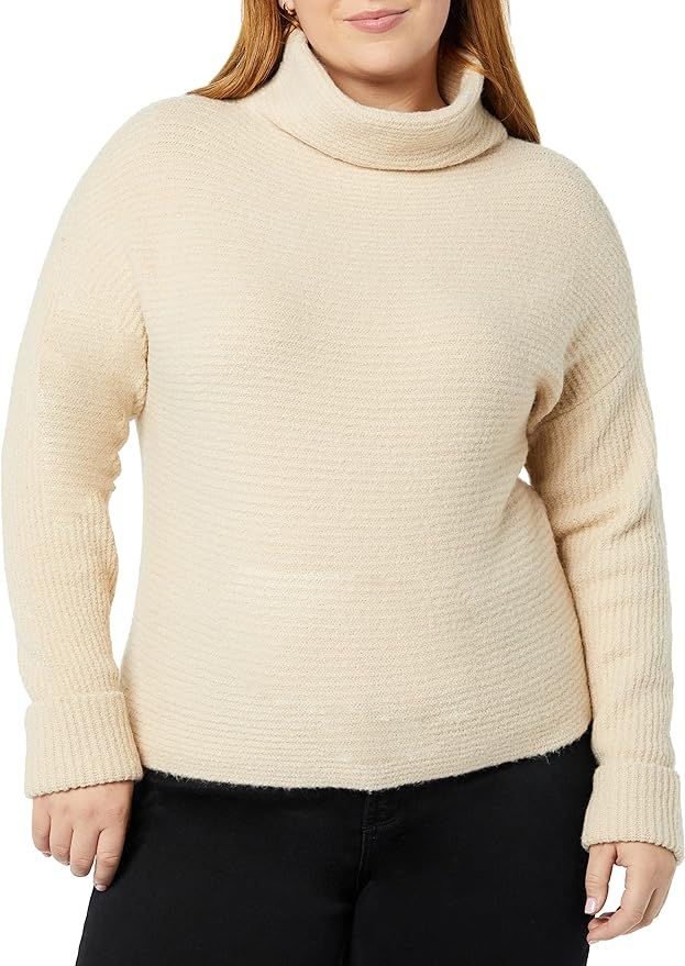 Daily Ritual Women's Cozy Boucle Horizontal Knit Long-Sleeve Mock Neck Sweater | Amazon (US)