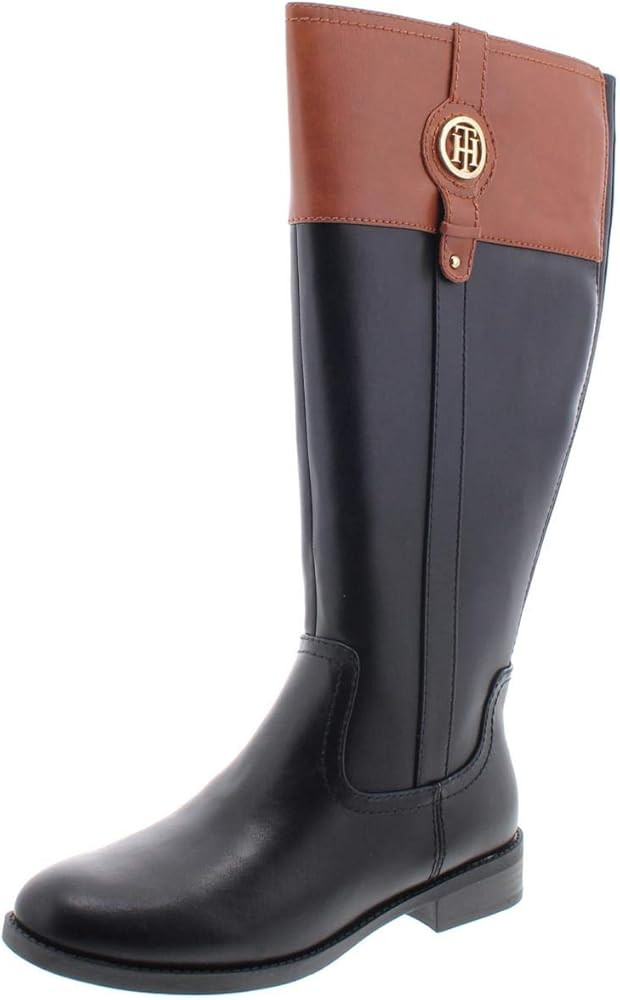 Tommy Hilfiger Womens Imina Faux Leather Knee-High Riding Boots | Amazon (US)