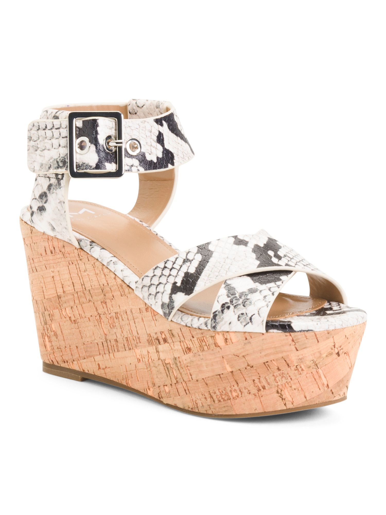 Snakeskin Wedge Leather Sandals | Women's Shoes | Marshalls | Marshalls