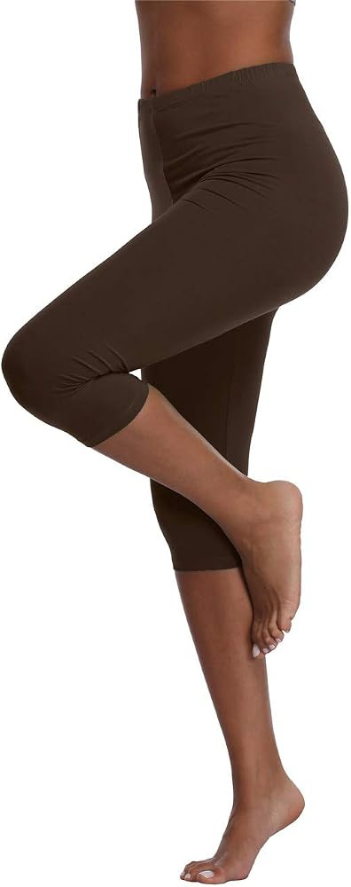 Kotii Women's Lightweight Soft Capri Leggings Crop Leggings 3/4 Stretch Yoga Pants | Amazon (US)