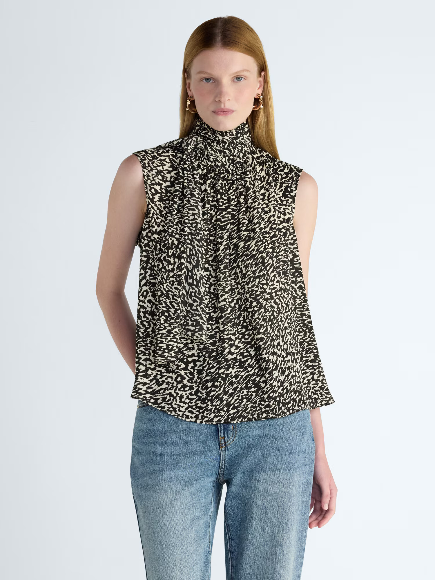 Scoop Women’s Sleeveless Blouse with Tie Back, Sizes XS-XXL - Walmart.com | Walmart (US)