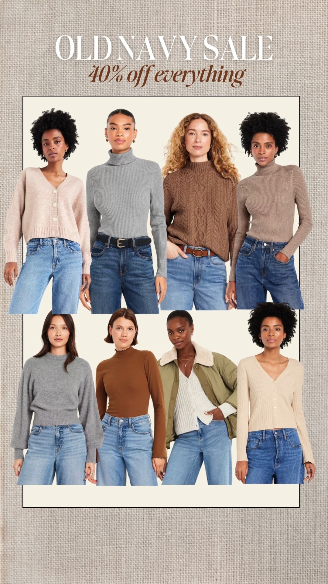 Old navy sale - everything 40% off! Also linking my favorite pair of denim from them that’s only $22 right now. 

#LTKSaleAlert #LTKTall #LTKSeasonal
