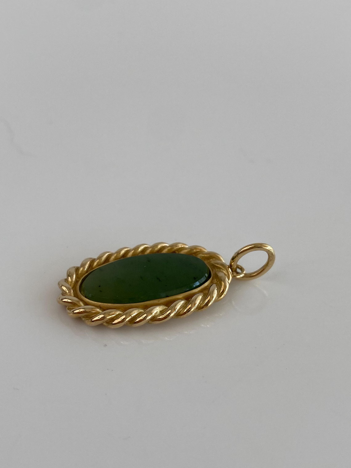 Vintage Solid 14k Yellow Gold Nephrite Jade Charm - Fine Estate Jewelry - Real Genuine Gold - Ets... | Etsy (US)