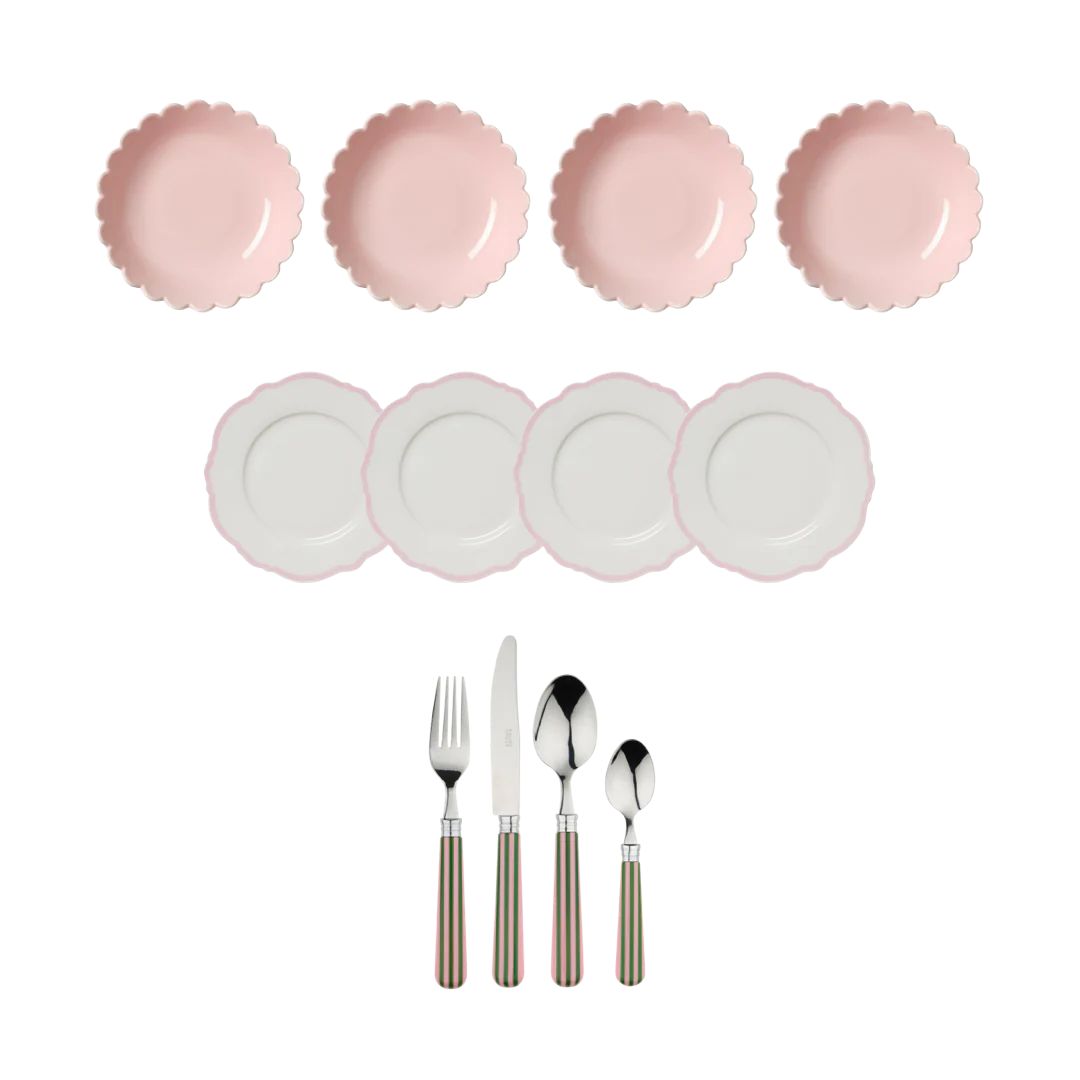 Pink Scallop Set Side Set | In the Roundhouse