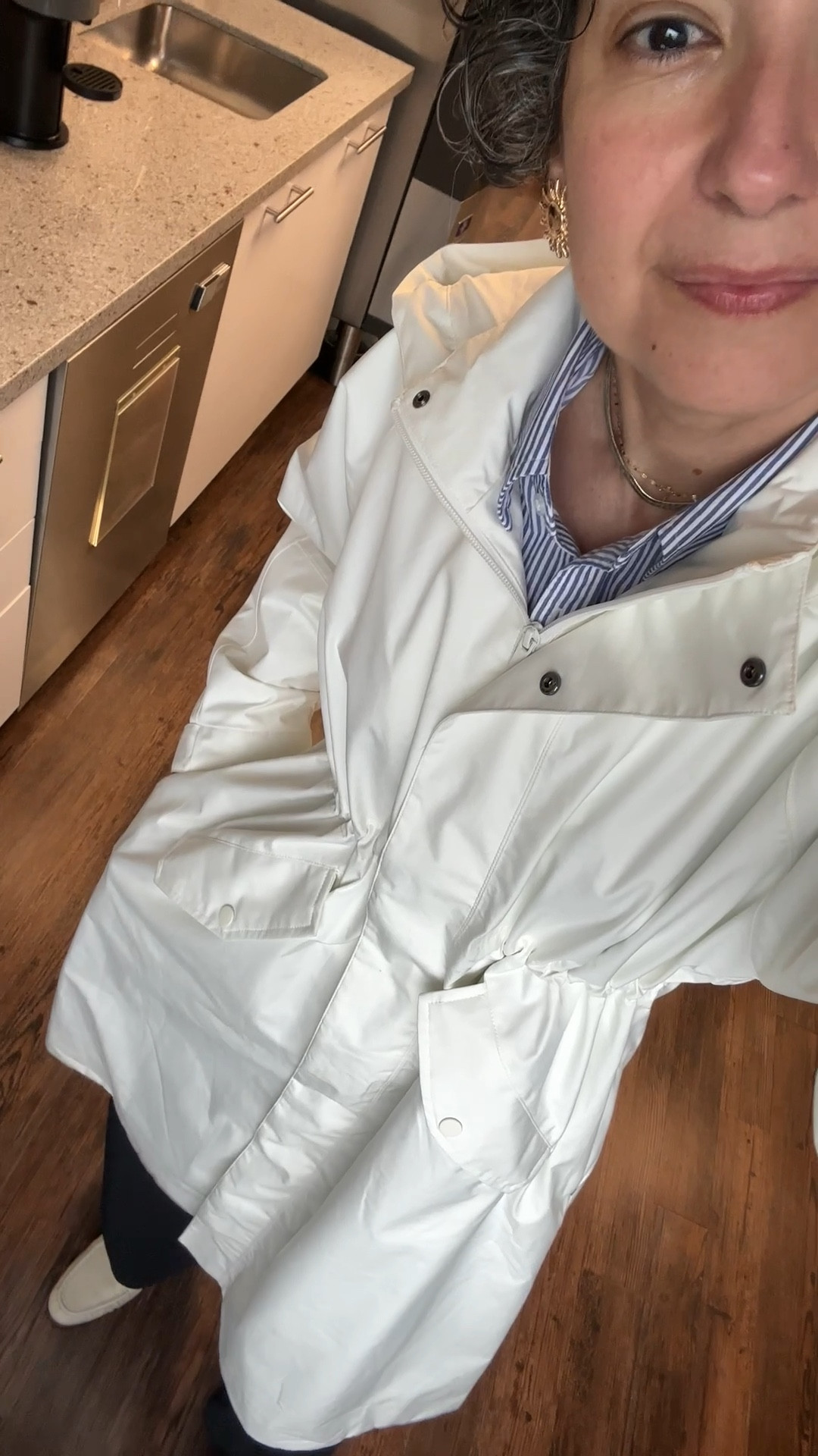 Quince raincoat - I’m in a size medium! 