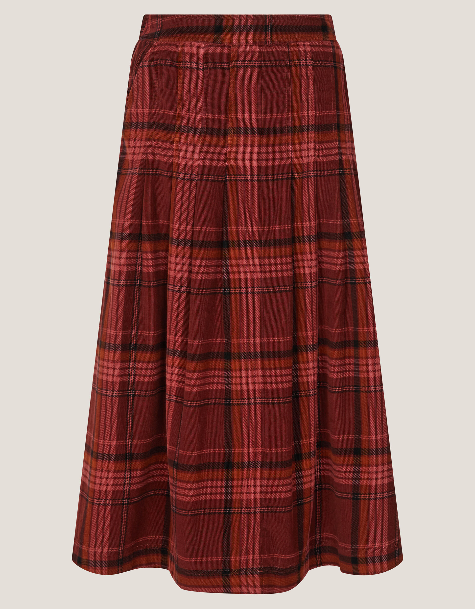 Charly Check Midi Skirt Red | Monsoon (UK)