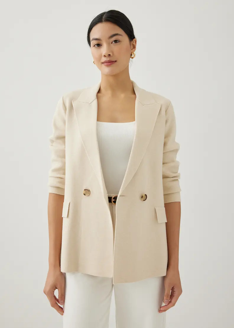 Ylana Knit Double Breasted Blazer | Love, Bonito USA