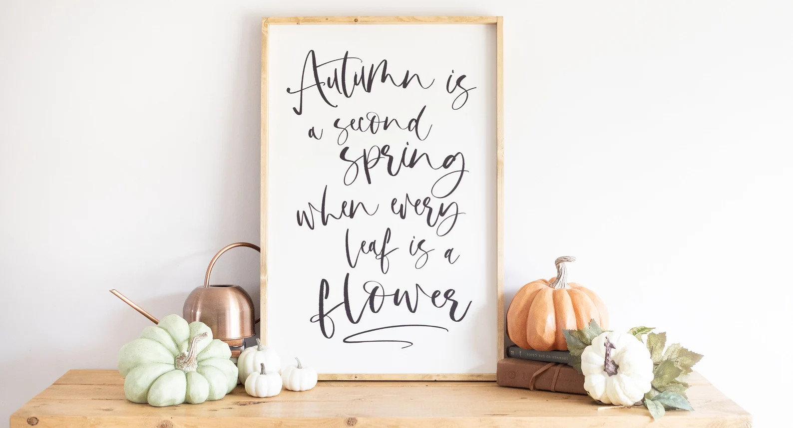 Autumn is a Second Spring Sign | Fall Wall Decor | Farmhouse Fall Wall decor | Fall Wood Sign | Etsy (US)