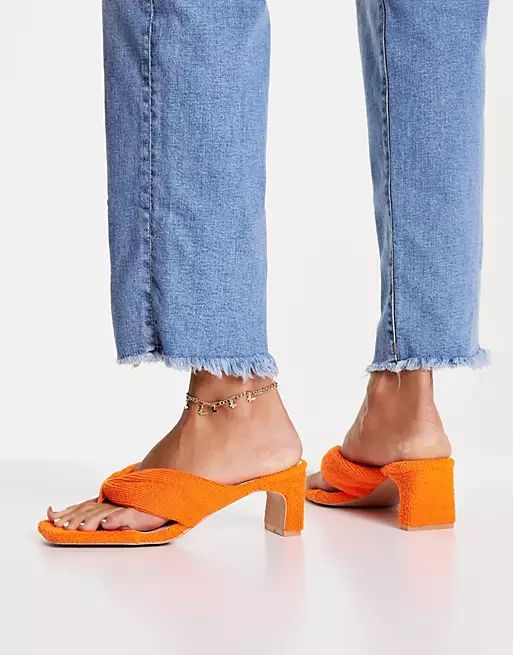 RAID Naryn toe post sandals in orange terry | ASOS | ASOS (Global)