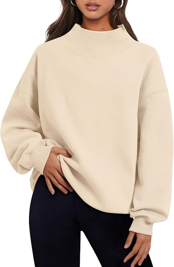 Trendy Queen Womens Oversized Sweatshirts Turtleneck Pullover Long Sleeve Hoodies Tops Fall Outfi... | Amazon (US)