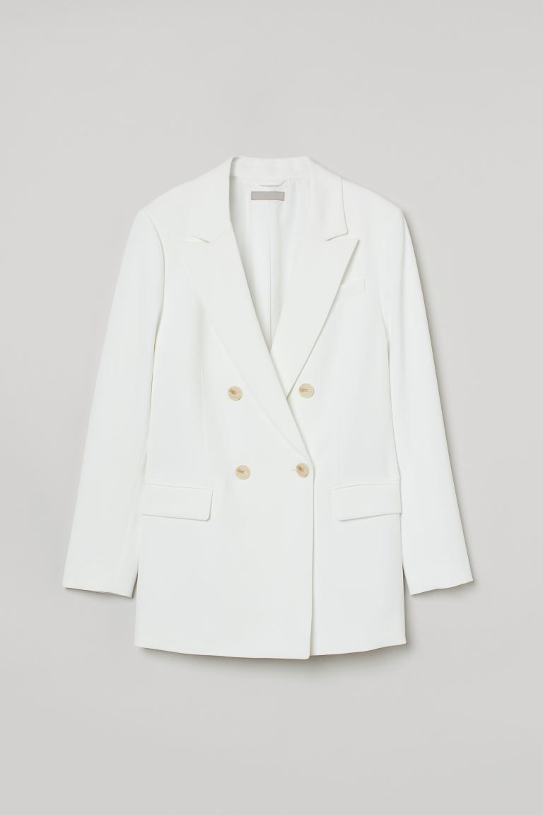 Straight-cut, double-breasted jacket in woven fabric. Notched lapels, a diagonal chest pocket, an... | H&M (US + CA)