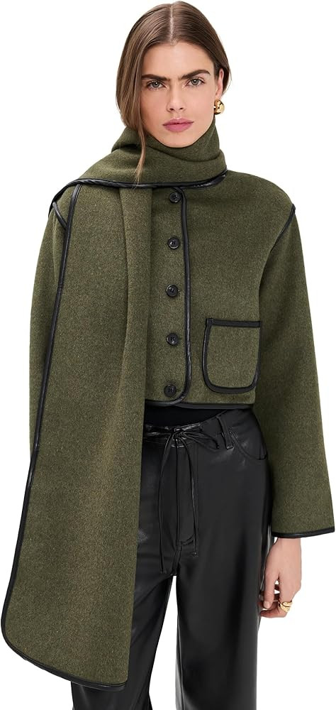 MOON RIVER Chaqueta de piel sintética con botones para mujer | Amazon (US)