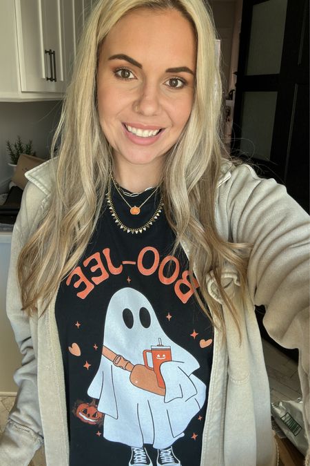 Boojee halloween T-shirt and my all time fave dolphin gem terry shacket! Both are tts! 

#LTKHalloween #LTKGiftGuide #LTKSeasonal