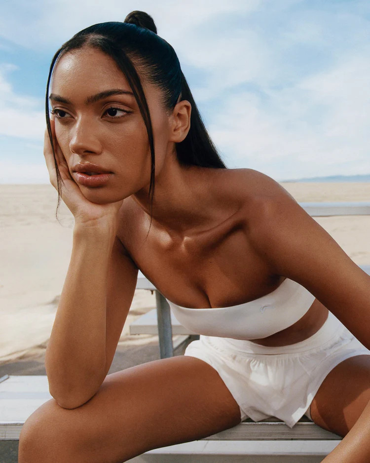 UnifiedMove™ Micro Bandeau Bralette with Reflective Logo 
 Marshmallow White | Oner Active (UK / US)