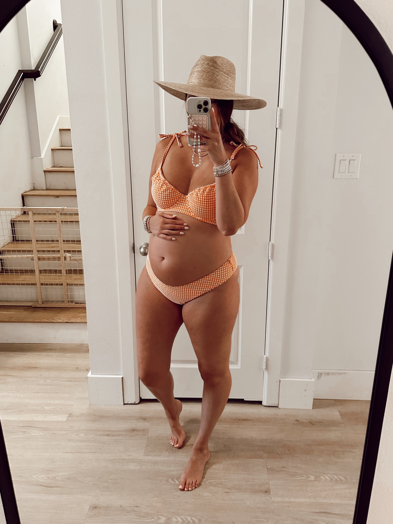 Swimsuit, maternity bikini, bump friendly. XL top & bottoms (sized up for pregnancy curves) 

#LTKbump #LTKswim #LTKSeasonal