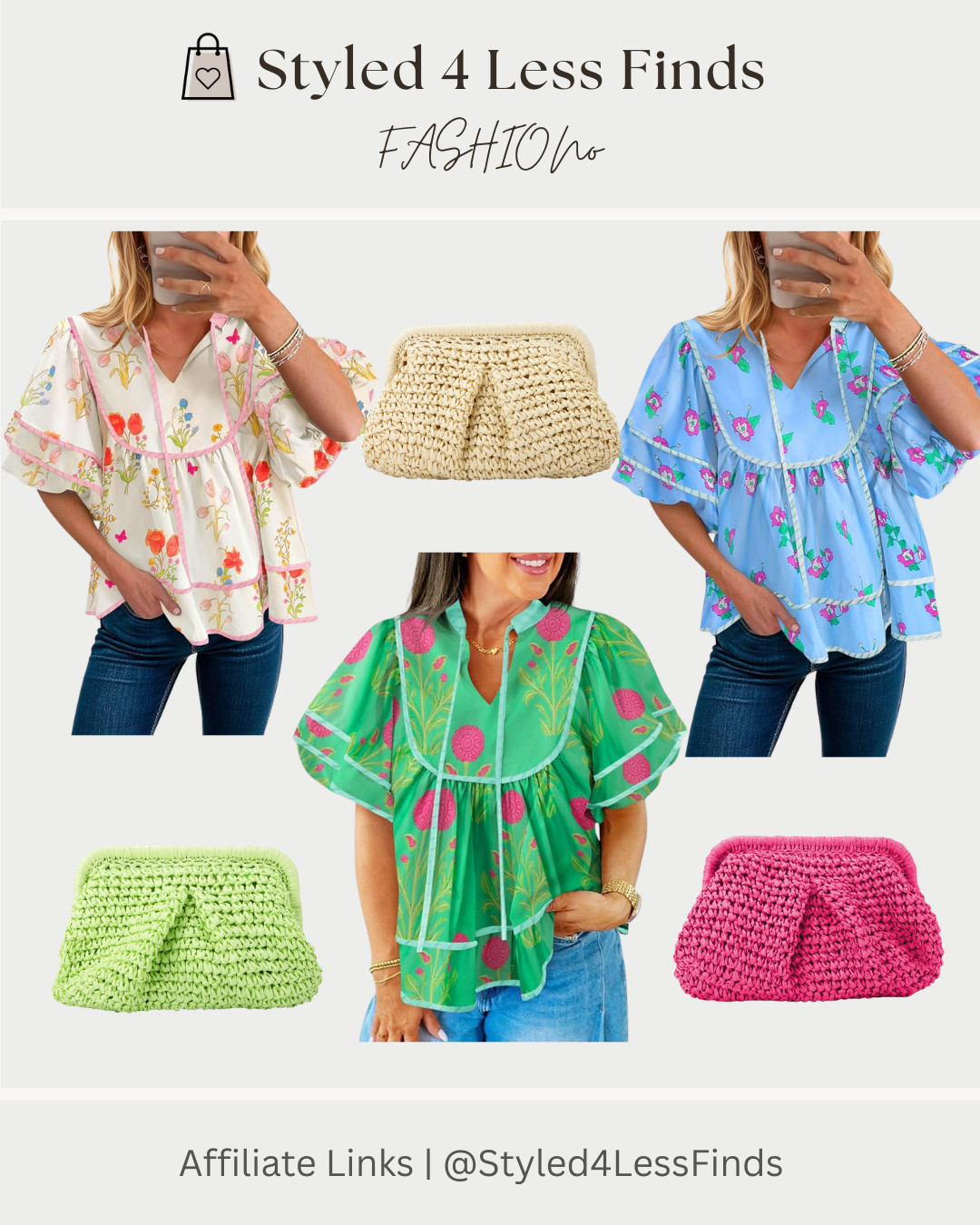 Obsessed with this blouse 🤍 it comes in so many fun prints and is so flattering on! Paired with one of these adorable straw clutches, it’s the easiest way to pull together a fresh spring look 🌸

Style tip: Let the blouse be the statement ✨ Keep your bottoms simple (think classic denim or white jeans) and match your clutch to one of the colours in the print for a polished, pulled-together vibe. 

 #LTKcanada #LTKover50style #LTKstyletip