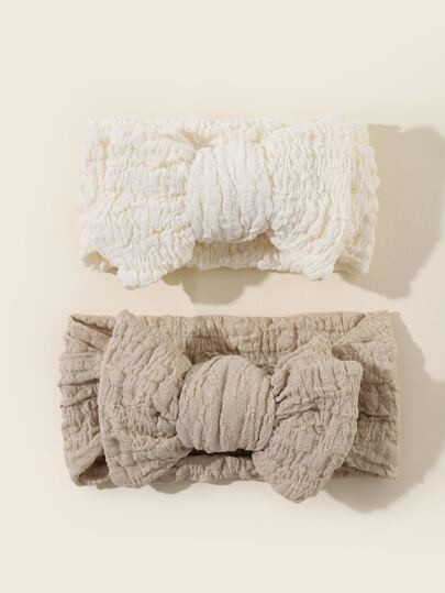 2pcs Baby Bow Decor Headband | SHEIN