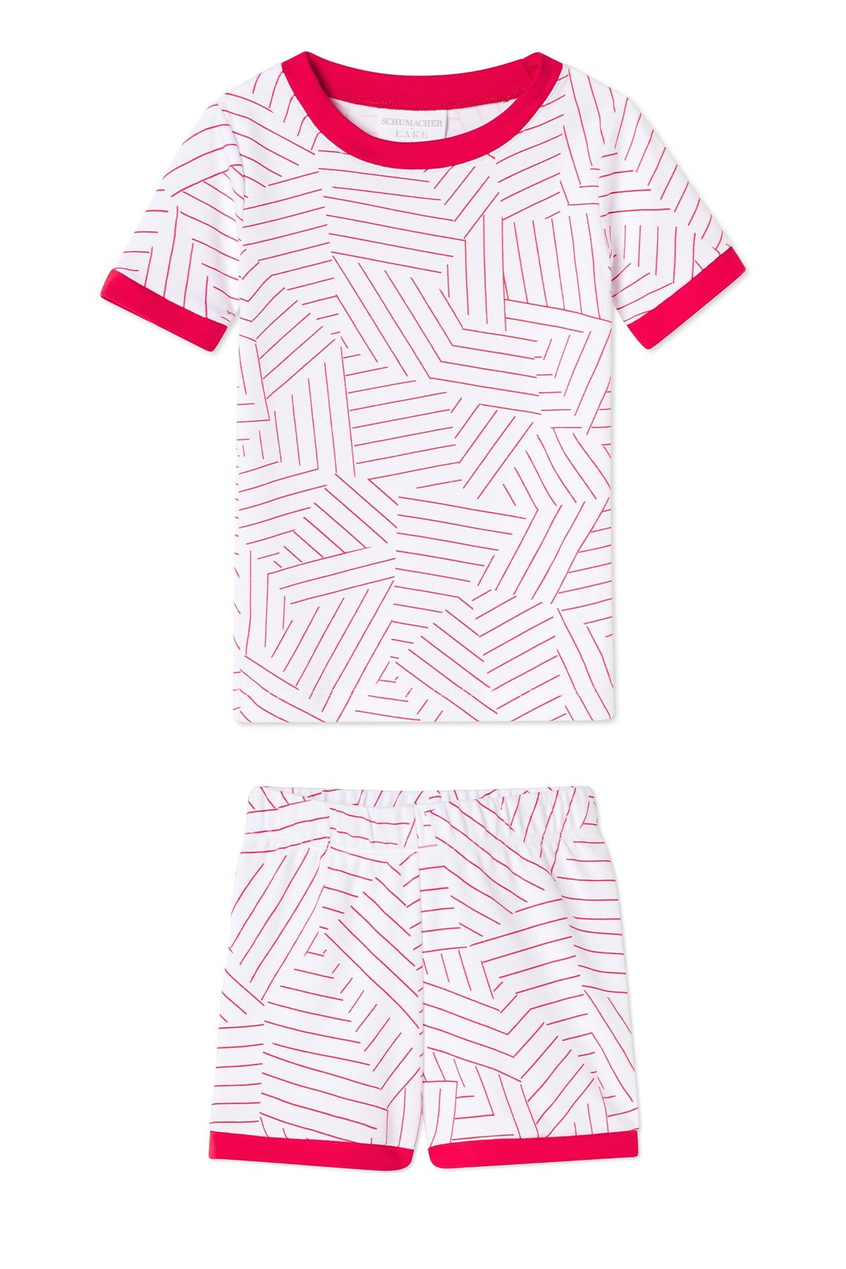 Schumacher x LAKE Kids Shorts Set in Red | LAKE Pajamas