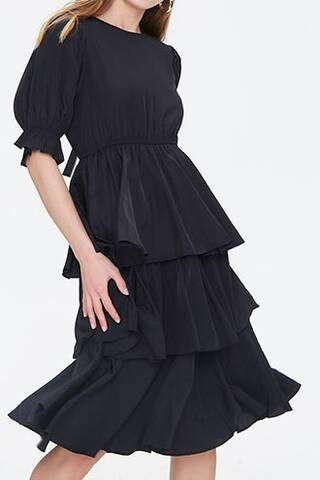 Tiered Flounce-Hem Midi Dress | Forever 21 (US)