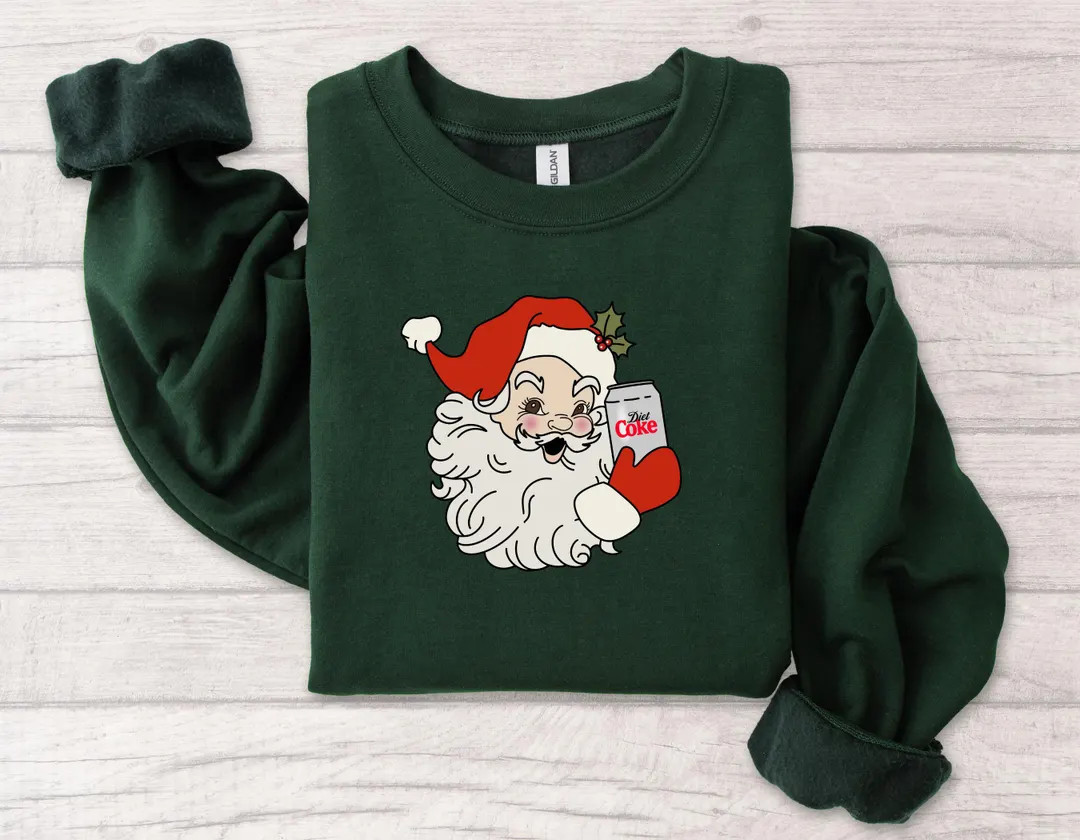 Diet Coke Sweatshirt, Diet Coke Gifts, Diet Coke Vintage Santa Sweater, Soda Lover Gift, Diet Cok... | Etsy (US)
