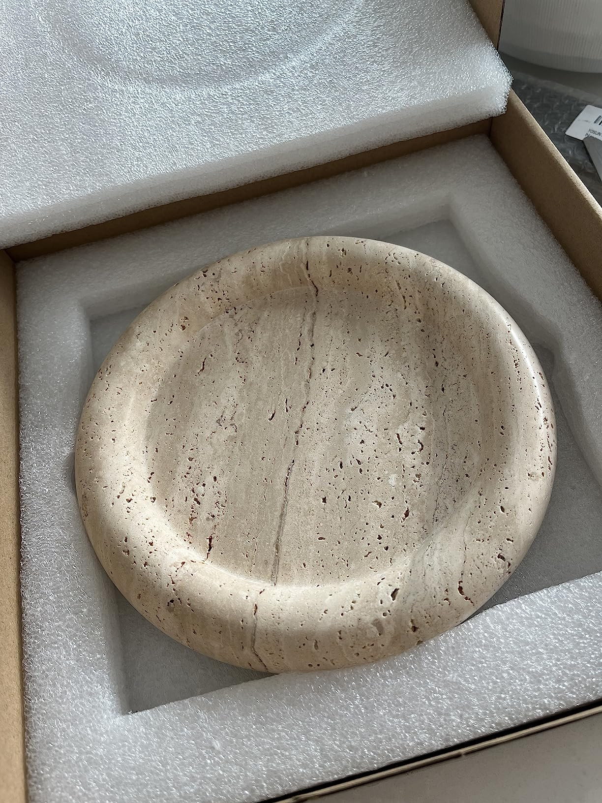 SAIDKOCC Natural Marble Round Vanity Tray Jewelry Makeup Dish Decorative Tray for Coffee Table,Ba... | Amazon (US)