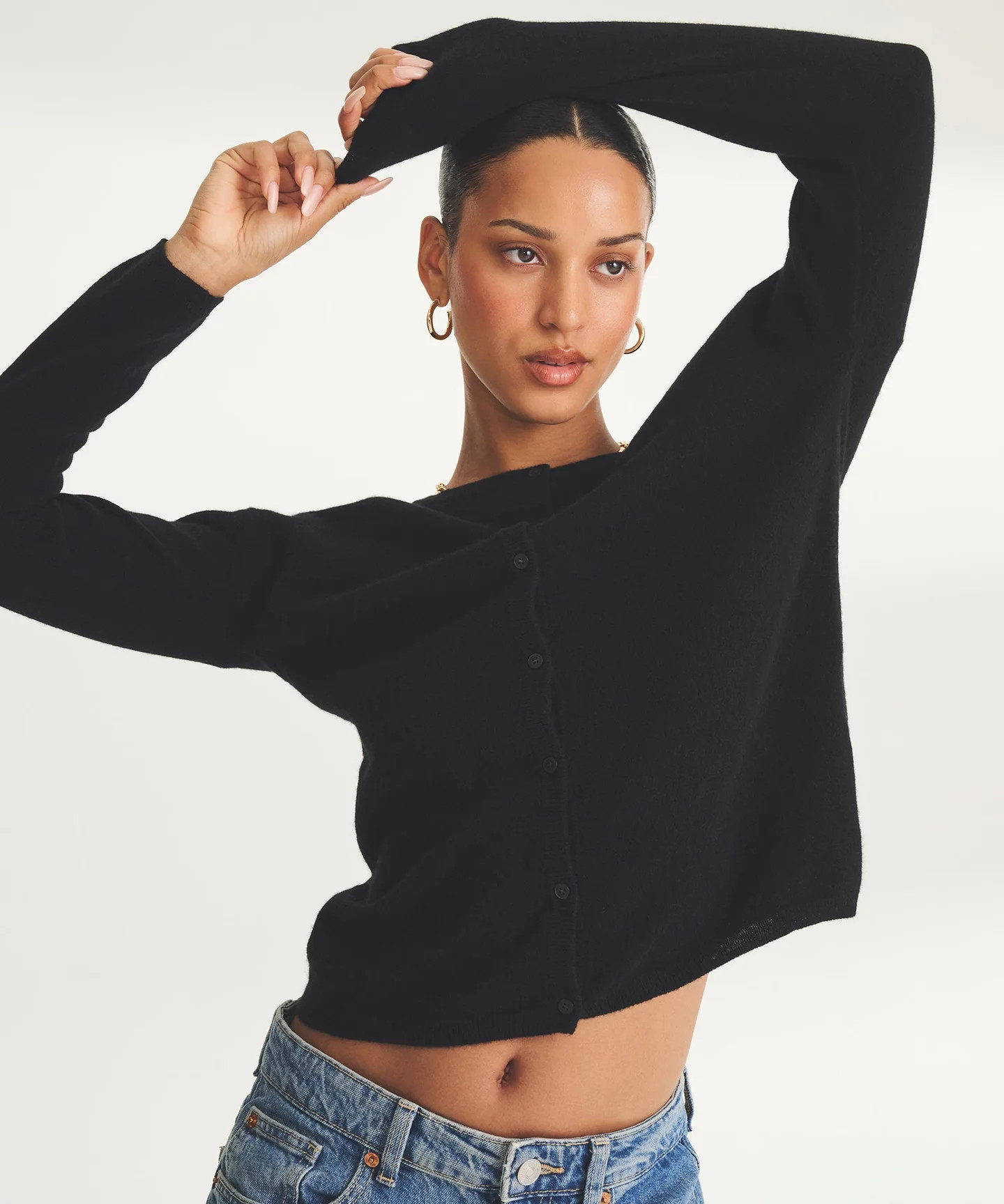 Signature Cashmere Open Neck Cardigan | NAADAM
