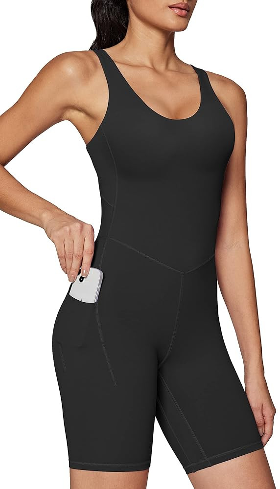 IUGA One Piece Jumpsuits for Women Tummy Control Workout Jumpsuits Athletic Romper with Built-in ... | Amazon (US)