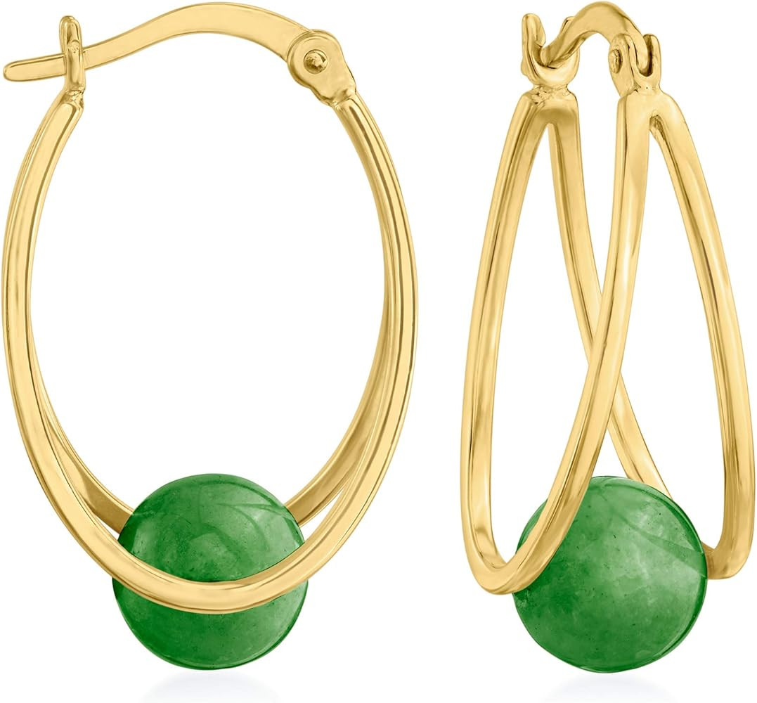 Ross-Simons Gemstone Double Hoop Earrings in 18kt Gold Over Sterling | Amazon (US)