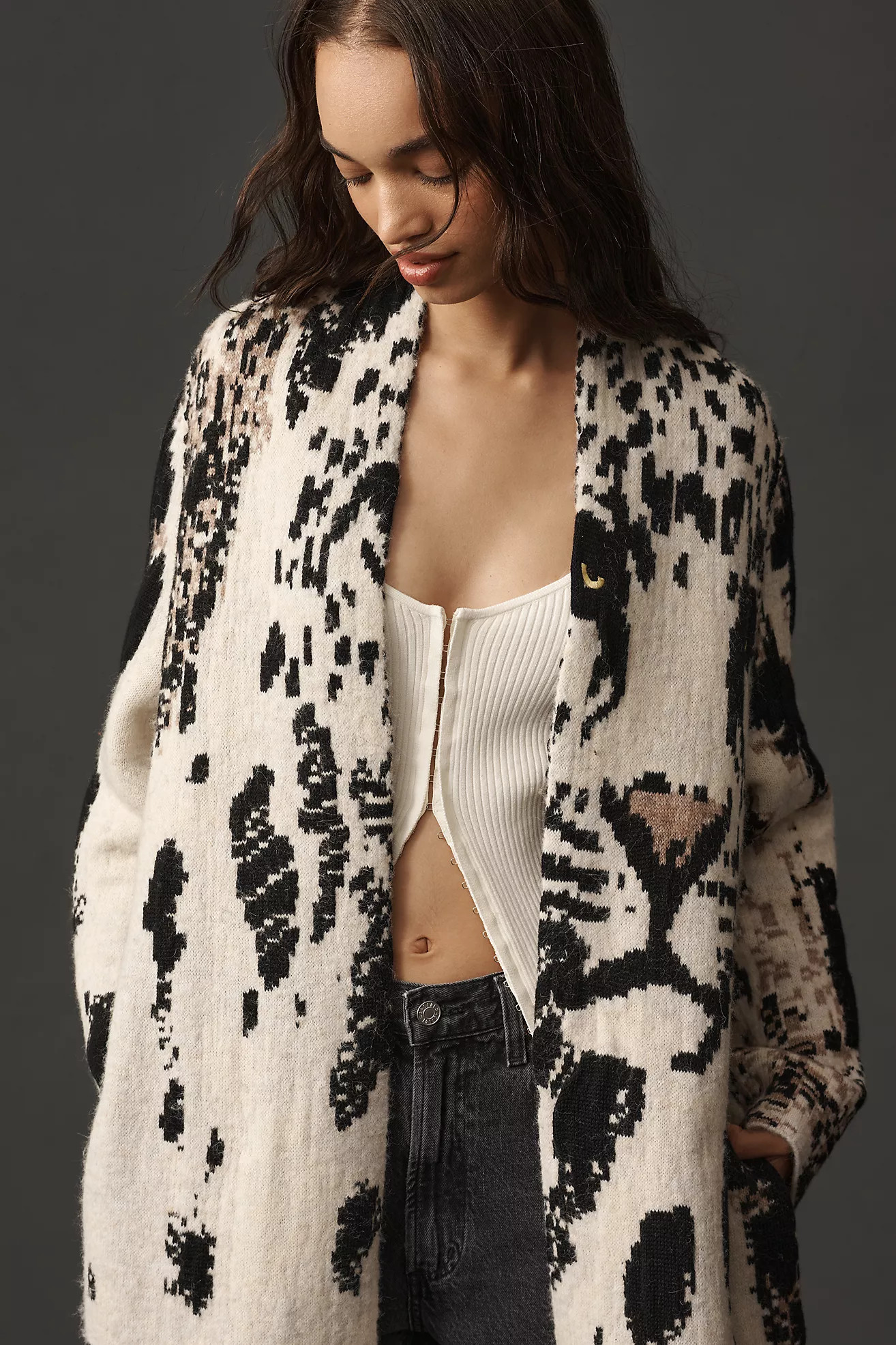 Pilcro Leopard Print Sweater Duster | Anthropologie (US)