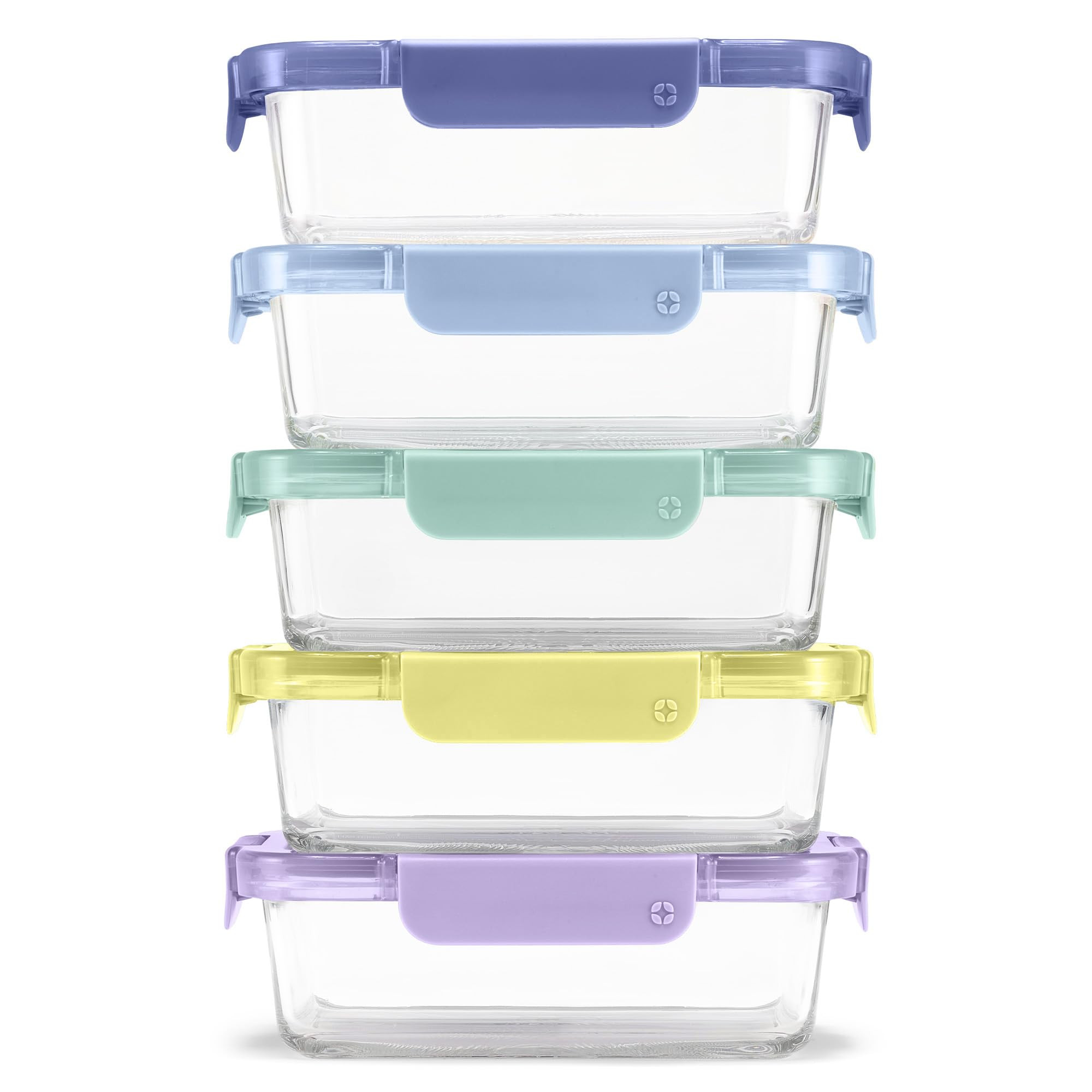 Ello Color Lock 3.4 Cup 10PC, 5 Pack Glass Meal Prep Sets Leak-Proof Glass Food Storage Container... | Amazon (US)