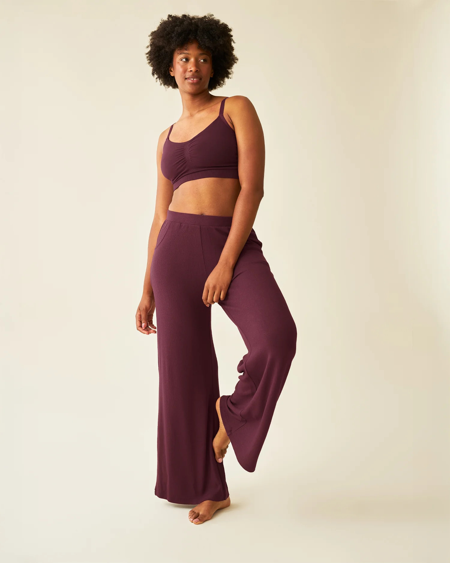 CozyKnit Wide Leg Lounge Pant | Deep Burgundy - Kindred Bravely | Kindred Bravely