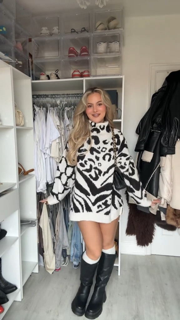 GRWM for a pumpkin picking date 🍁🫶🏼

Oversized jumper, animal print, knee high boots, leather boots, chunky boots, mini dress, jumper dress, autumn outfit, winter outfit

#LTKwinter #LTKdatenight #LTKautumn