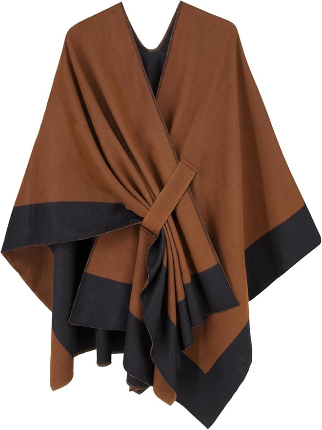 Moss Rose Women's Shawl Wrap Poncho Ruana Cape Open Front Cardigan Shawls for Fall Winter | Amazon (US)