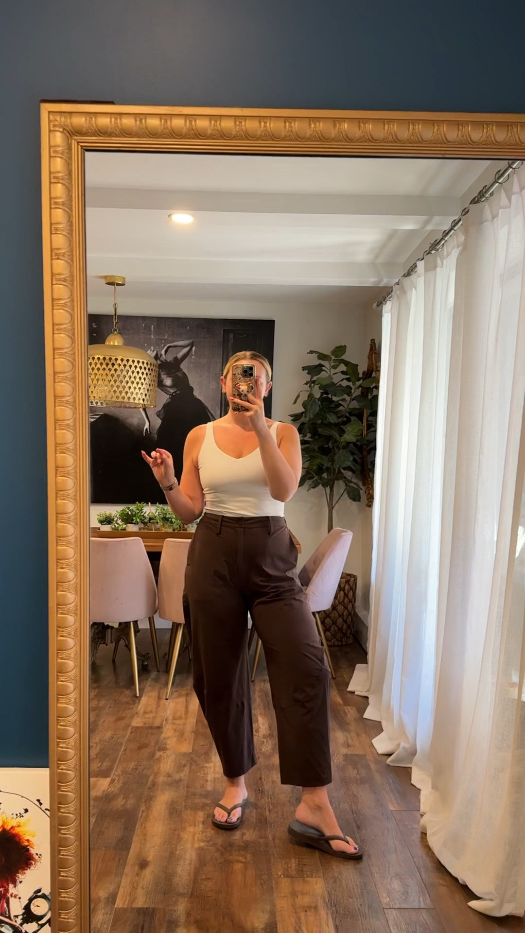 Ruti wide ish pants wearing a size 12. They run small especially if you have hips, but they are amazing. Perfect for travel or work bc they don’t wrinkle.

#LTKootd #LTKMidsize #LTKTravel
