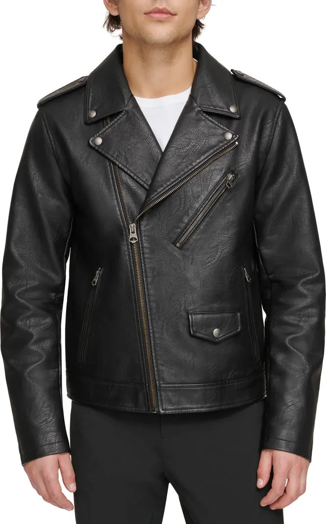 Water Resistant Faux Leather Moto Jacket | Nordstrom