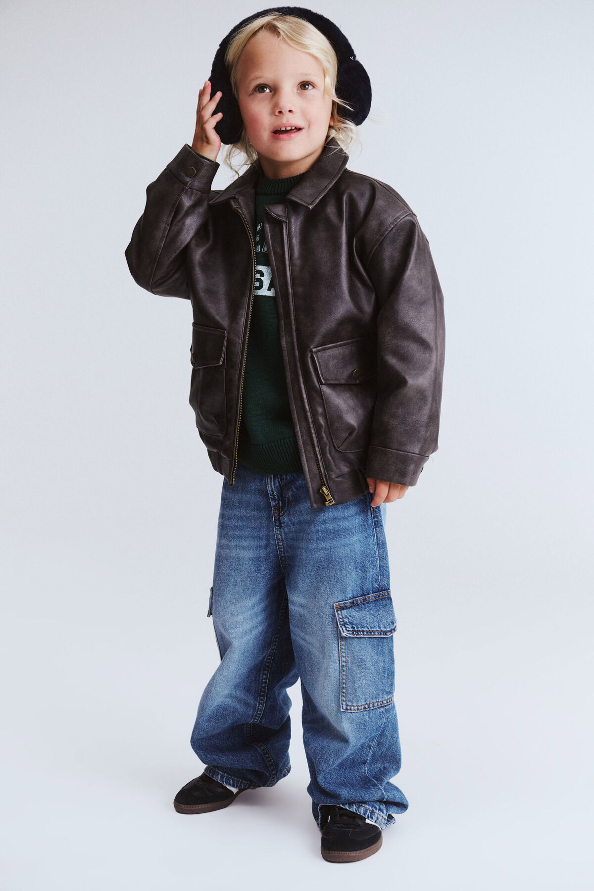 Fletcher Faux Leather Bomber Jacket | Cotton On (US)