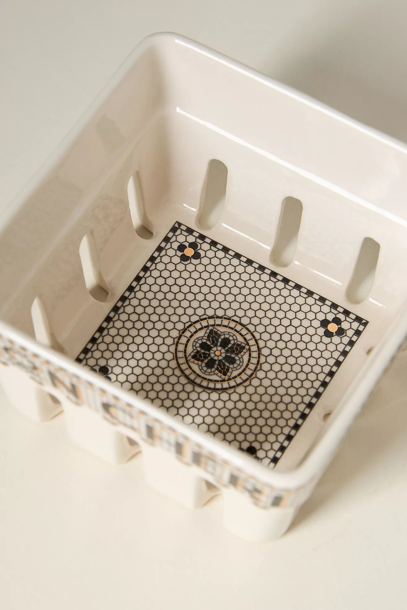 The Bistro Tile Stoneware Berry Basket | Anthropologie (US)