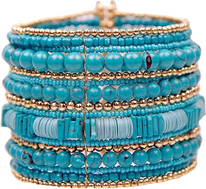 THE TRIBAL CHIC Stylish Turquoise Dream Spiral Cuff/Bracelets for Girls/Women | Amazon (US)