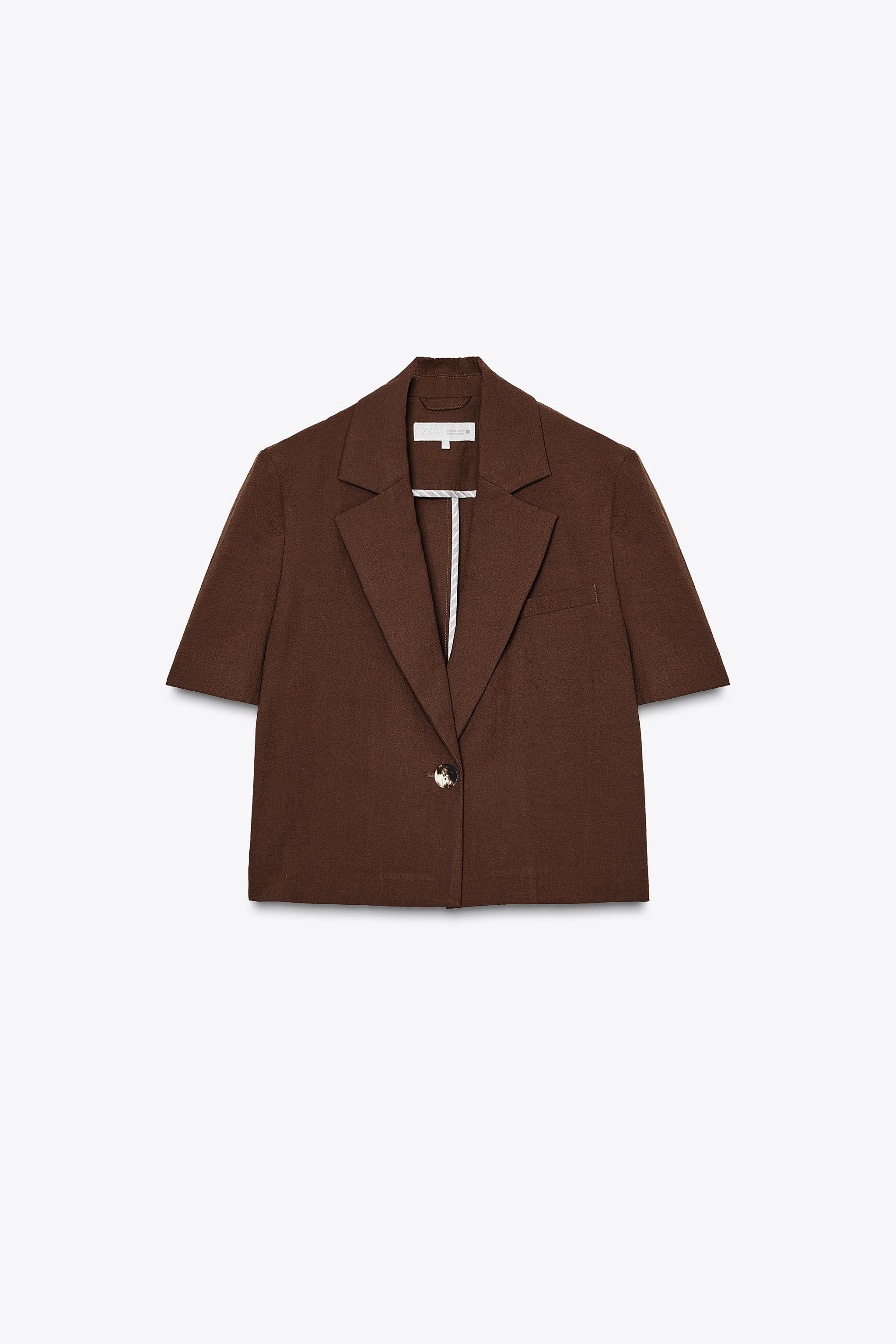 CROPPED SHORT SLEEVE BLAZER | Zara US