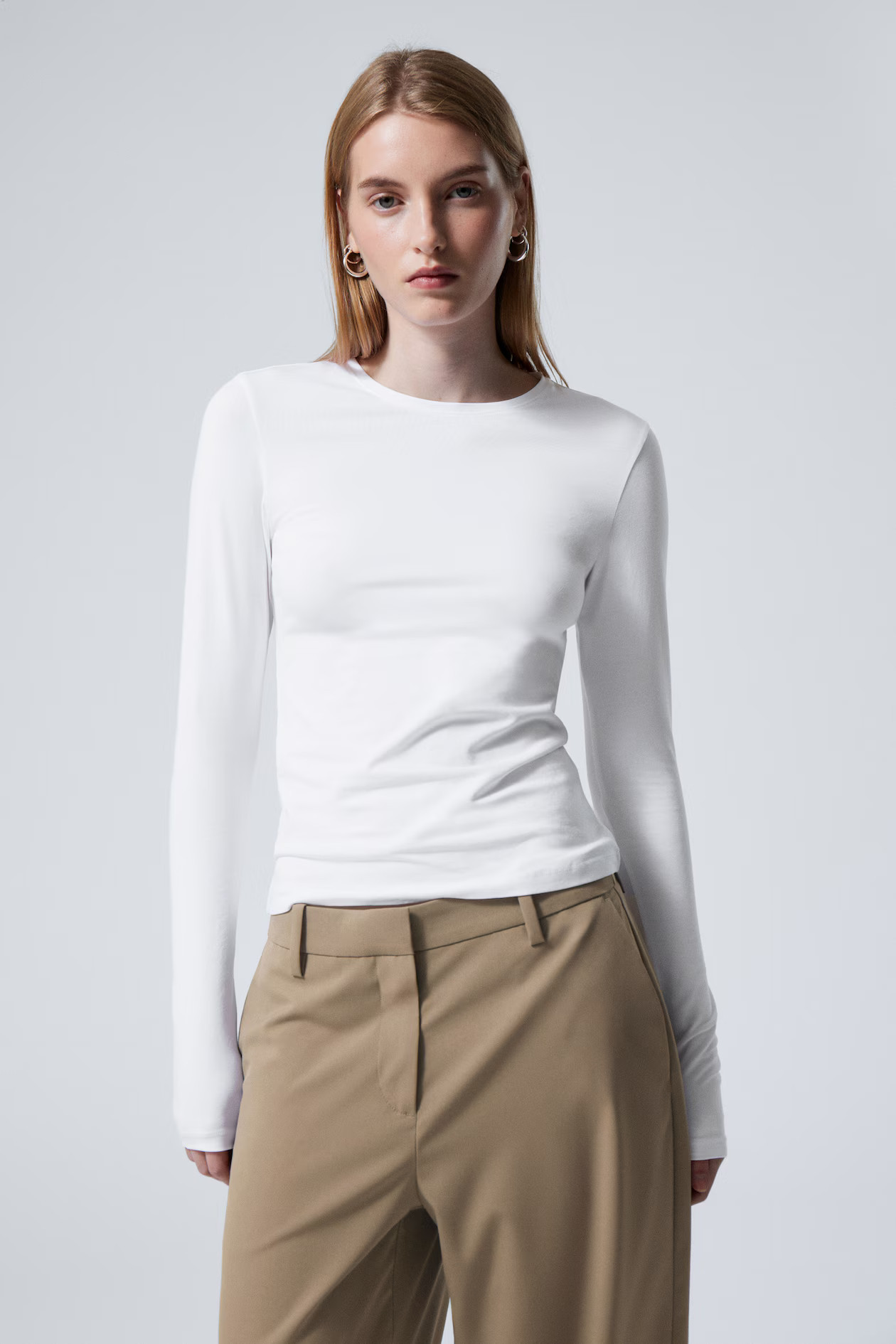 Schmales Langarmtop - Weiß - Ladies | H&M AT | H&M (DE, AT, CH, NL, FI)