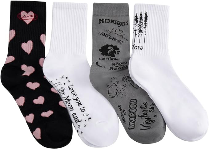 YUOOS Taylor 1989 Womens Socks Soft Cotton Socks Taylor Album Inspired Long Socks for Girls and F... | Amazon (US)