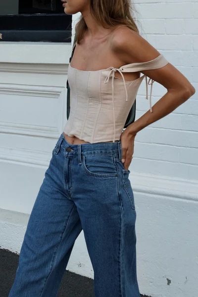 VRG GRL Steal The Moment Linen Corset Top // Natural | VRG Grl