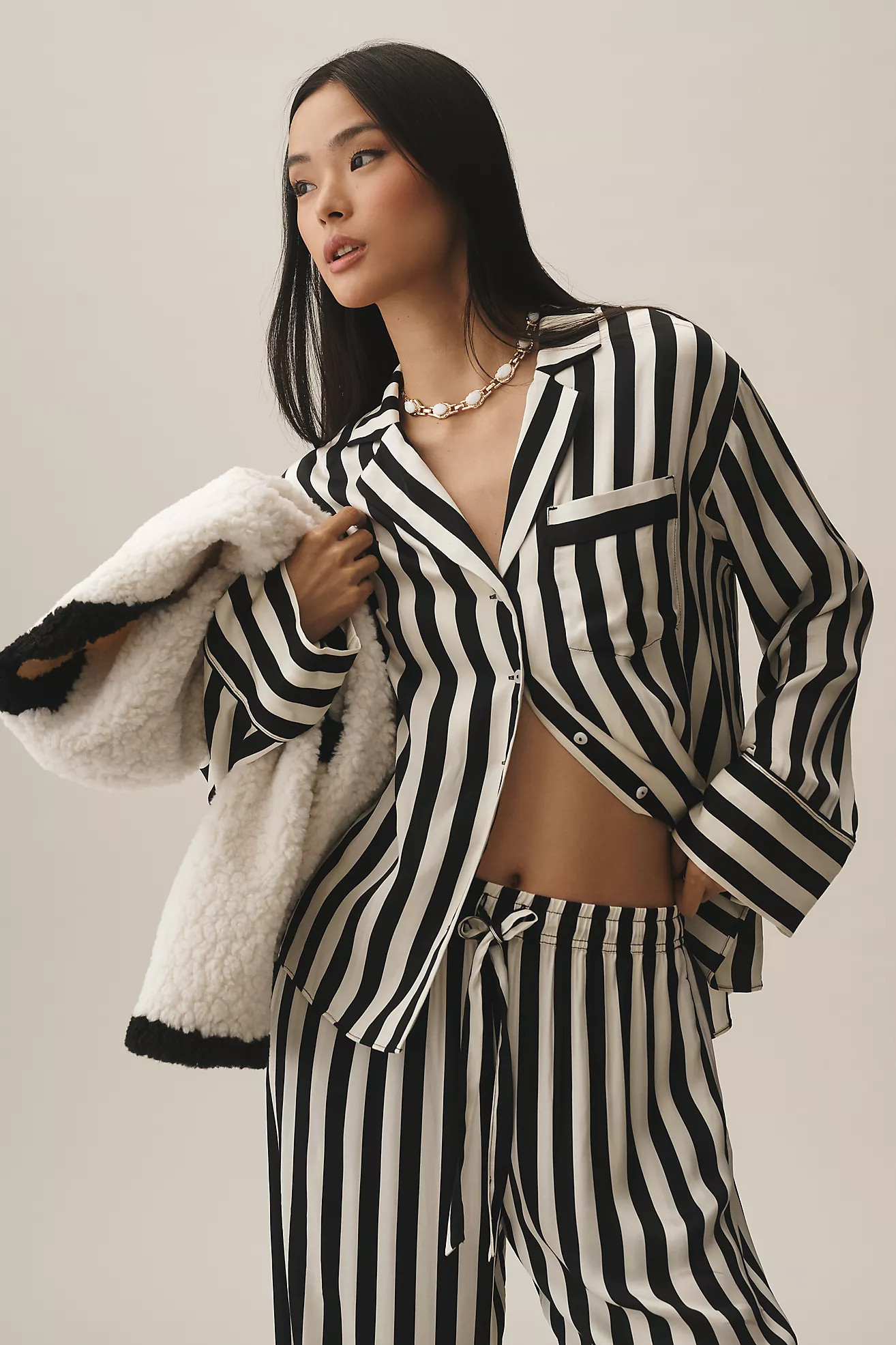 By Anthropologie Oversized Button-Front Pyjama Shirt | Anthropologie (UK)