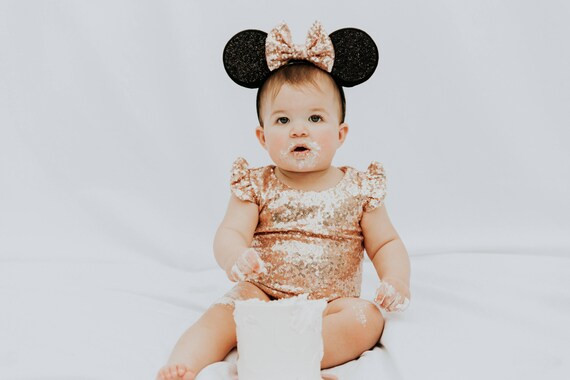 Minnie Mouse Ears | Minnie Ears | Minnie Mouse Birthday Outfit | Rose Gold Minnie Mouse Ear | Min... | Etsy (US)