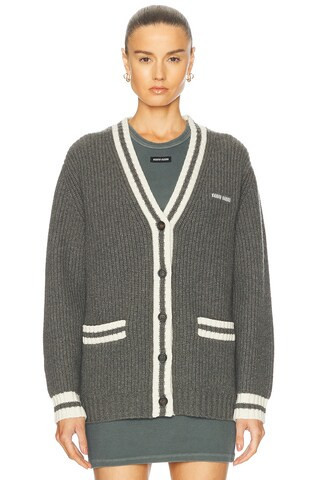 Miu Miu Cashmere Cardigan in Grey | FWRD 