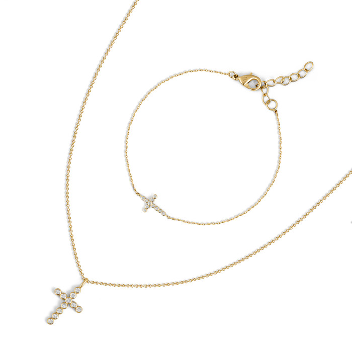 Electric Picks xDanielle Eilers Devoted Cross Necklace and Bracelet - Set of 2 | Nordstrom | Nordstrom