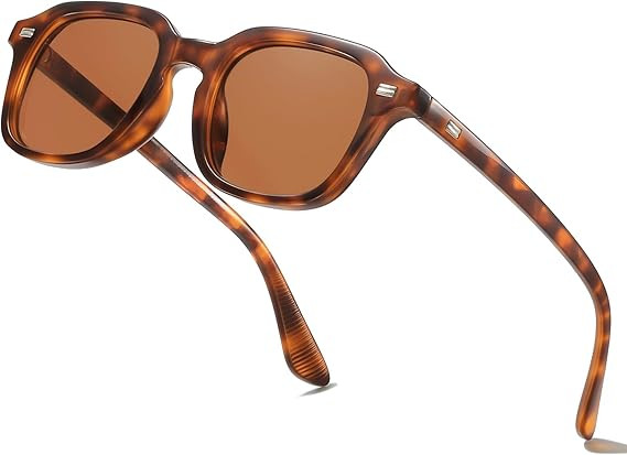 Trendy Rectangle Sunglasses Womens Mens Retro Narrow Fashion Thin Slim Square Sunnies UV400 | Amazon (US)